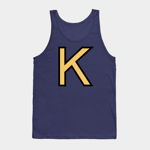 Funky Yellow Letter K Tank Top by Thespot